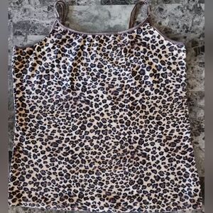Ambiance Apparel 2X leopard Print Cami Tank Top